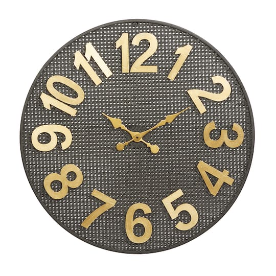 CosmoLiving by Cosmopolitan 32" Black Metal Industrial Wall Clock